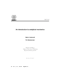 An Introduction to Analytical Mechanics