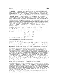 Barite Baso4 C 2001-2005 Mineral Data Publishing, Version 1 Crystal Data: Orthorhombic