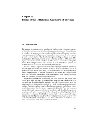 Basics of the Differential Geometry of Surfaces