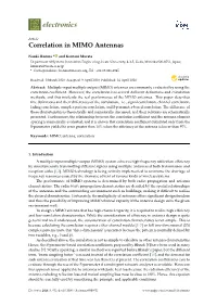 Correlation in MIMO Antennas