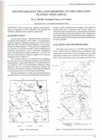 RECONNAISSANCE TILL GEOCHEMISTRY on the CHILCOTZN PLATEAU (92015 and 12) by A