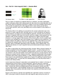 Sun – Part 20 – Solar Magnetic Field 2 – Zeeman Effect