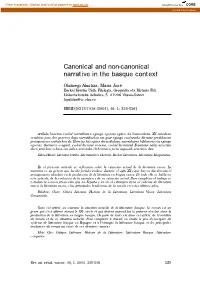 Canonical and Non-Canonical Narrative in the Basque Context