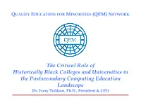 Hbcus COLLABORATING with the TECHNOLOGY SECTOR