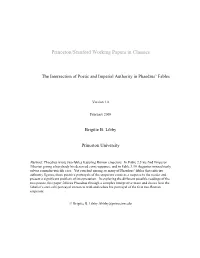 Intersection of Poetic and Imperial Authority in Phaedrus’ Fables