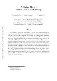 A String Theory Which Isn't About Strings Arxiv:1708.05707V3 [Hep-Th]