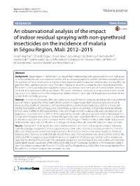 An Observational Analysis of the Impact of Indoor Residual Spraying
