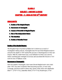 Class-8 Subject–History&Civics Chapter–3