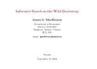 Inference Based on the Wild Bootstrap