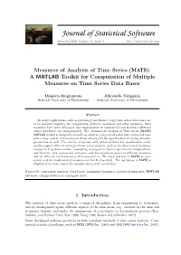 Measures of Analysis of Time Series (MATS): a MATLAB Toolkit for Computation of Multiple Measures on Time Series Data Bases