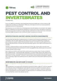 Pest Control and Invertebrates Factsheet Rd19