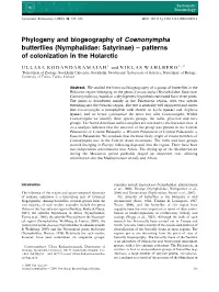 Phylogeny and Biogeography of Coenonympha Butterflies (Nymphalidae: Satyrinae) – Patterns of Colonization in the Holarctic