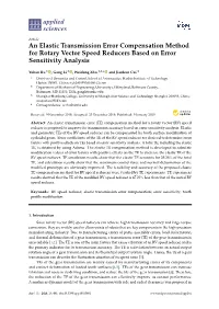 An Elastic Transmission Error Compensation Method for Rotary Vector Speed Reducers Based on Error Sensitivity Analysis