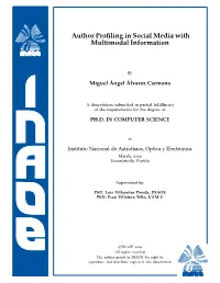 Author Profiling in Social Media with Multimodal Information X