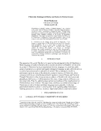 Chimwiini: Endangered Status and Syntactic Distinctiveness