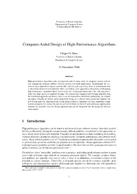 Computer-Aided Design of High-Performance Algorithms