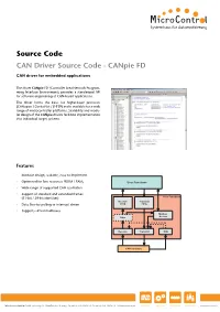 Datasheet CAN Driver Source Code