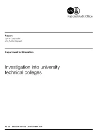 Investigation Into University Technical Colleges