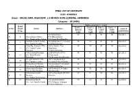 Mark Sheet of Candidates Who Remains Qualified After the Event