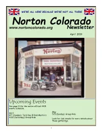 Norton Colorado 2019 Event Schedule Please Check This out and Feel Free to Contact Eric Bergman to Suggest More Ideas Or to Volunteer to Host an Event