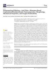 Polypropylene/Ethylene—And Polar—Monomer-Based Copolymers/Montmorillonite Nanocomposites: Morphology, Mechanical Properties, and Oxygen Permeability