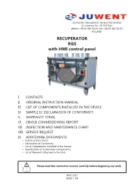 RECUPERATOR RGS with HMI Control Panel