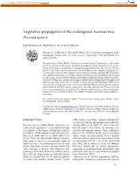 Vegetative Propagation of the Endangered Azorean Tree, Picconia Azorica