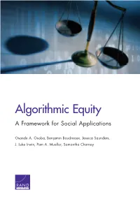 Algorithmic Equity: a Framework for Social Applications Secure, Healthier and More Prosperous