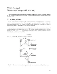 AT622 Section 2 Elementary Concepts of Radiometry