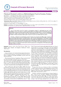 Chemical Element Levels As a Methodological Tool in Forensic