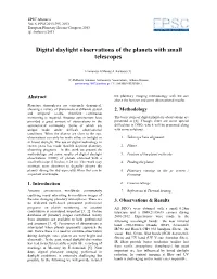 Digital Daylight Observations of the Planets with Small Telescopes