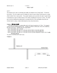 Lab 13: Fault Slip