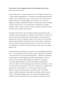 Language Dynamics in the Marketing of Gaelic Music Alison Lang & Wilson Mcleod