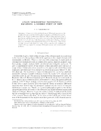 Linear Meromorphic Differential Equations: a Modern Point of View