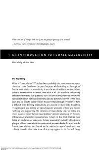 Masculinity Without Men