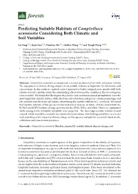 Predicting Suitable Habitats of Camptotheca Acuminata Considering Both Climatic and Soil Variables