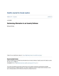 Sentencing Alternative to an Insanity Defense