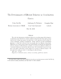 The Determinants of Efficient Behavior in Coordination Games