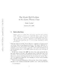 The Monty Hall Problem in the Game Theory Class