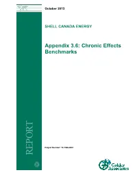 Appendix 3.6: Chronic Effects Benchmarks