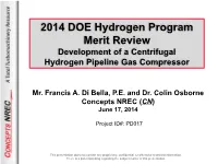 Development of a Centrifugal Hydrogen Pipeline Gas Compressor