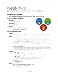 DOCTYPE, Rendering Engines, & Web Inspectors