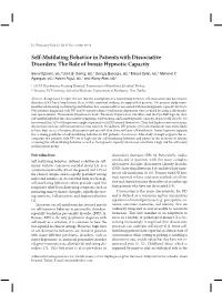 Self-Mutilating Behavior in Patients with Dissociative Disorders: the Role of Innate Hypnotic Capacity