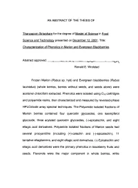 An Abstract of the Thesis Of