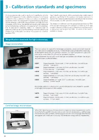 Calibration Standards and Specimens