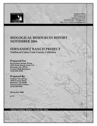 Fernandez Ranch Biological Resources