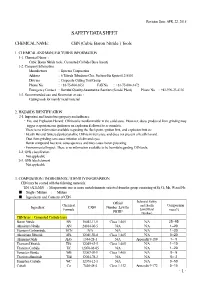 Material Safety Data Sheet CBN Tools