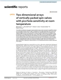 Two-Dimensional Arrays of Vertically Packed Spin-Valves With