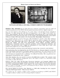 Kathleen Antonelli (1921-2006) | Pioneer Computer Programmer