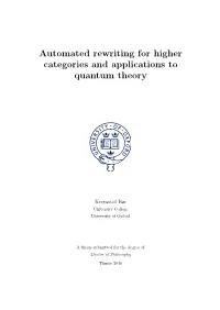 Krzysztof Bar. Automated Rewriting for Higher Categories and Applications